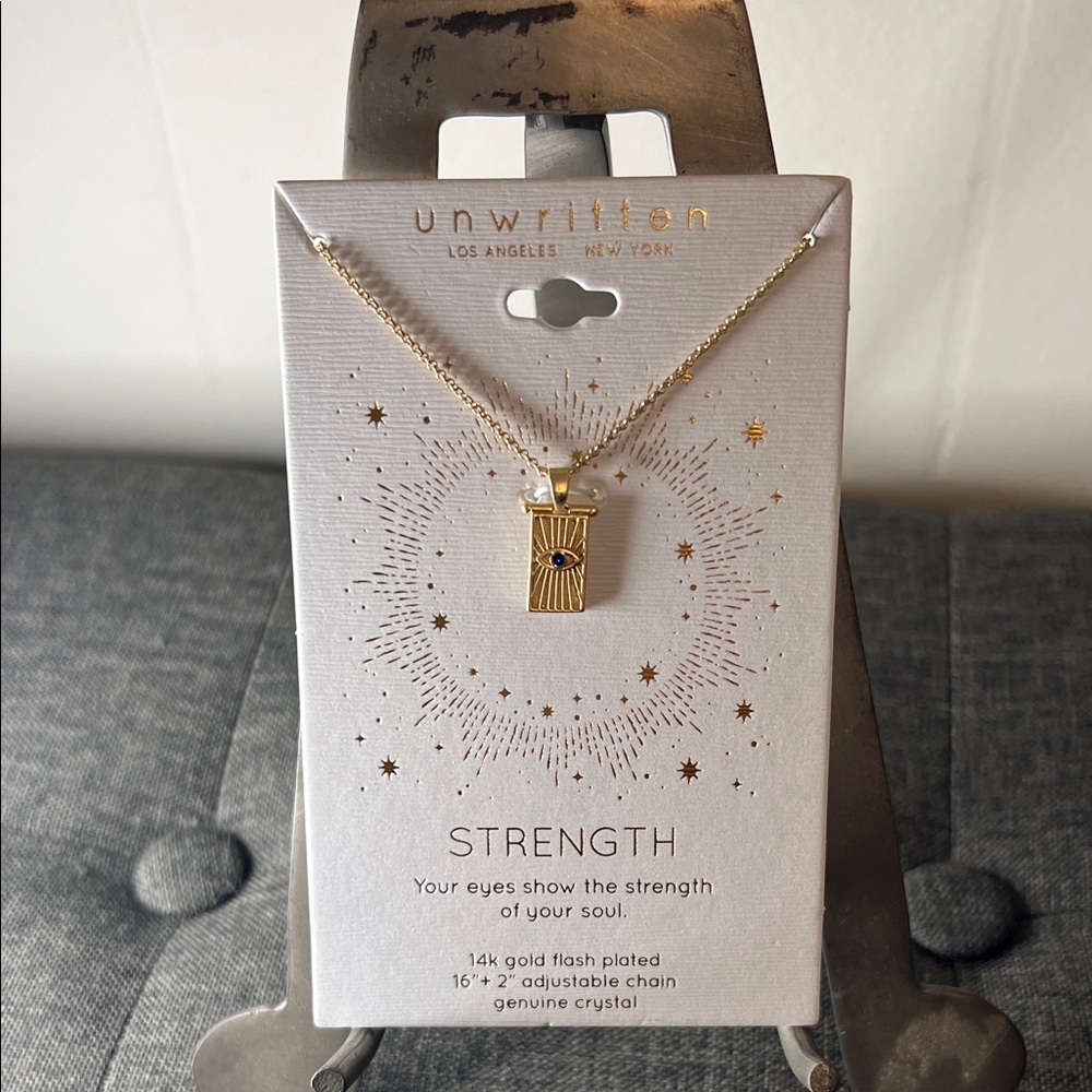 Unwritten Gold Necklace with Crystal Pendant